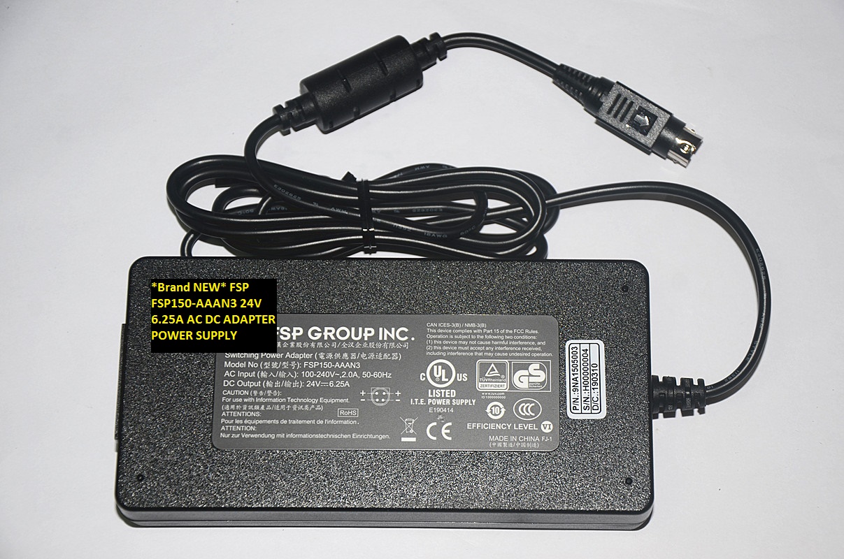 *Brand NEW* FSP 24V 6.25A AC100-240V 4pin FSP150-AAAN3 AC DC ADAPTER POWER SUPPLY